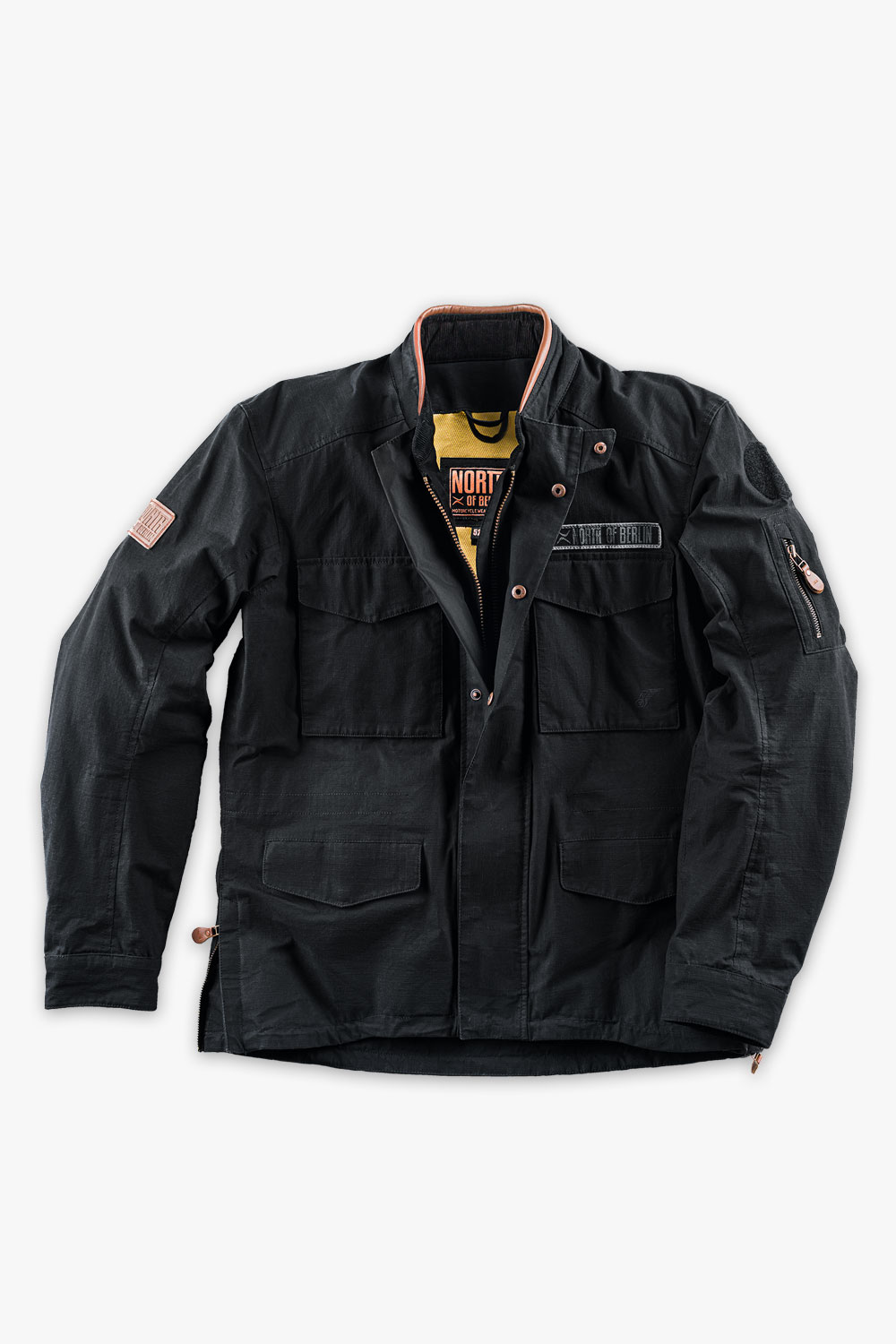 mens moto65 suit black jacket front